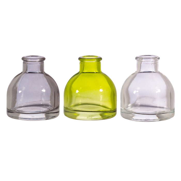 Grey & Green Mini Bud Vases - Set Of 3 - Modern Home Interiors