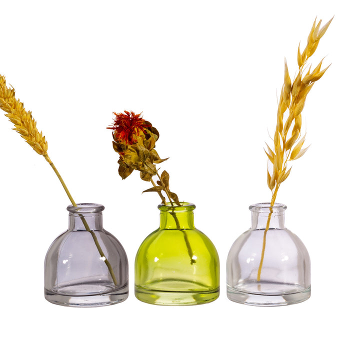 Grey & Green Mini Bud Vases - Set Of 3 - Modern Home Interiors