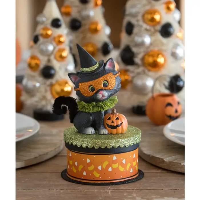 Halloween Kitty Binks on Box by Bethany Lowe Designs