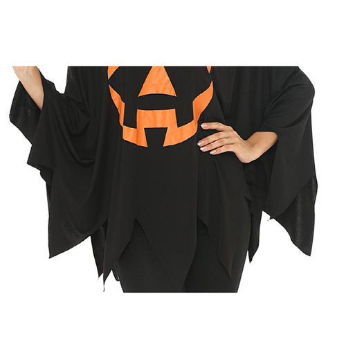 Halloween Party Costume Pumpkin Witch Cosplay Elf Black Cloak Set 3 pieces