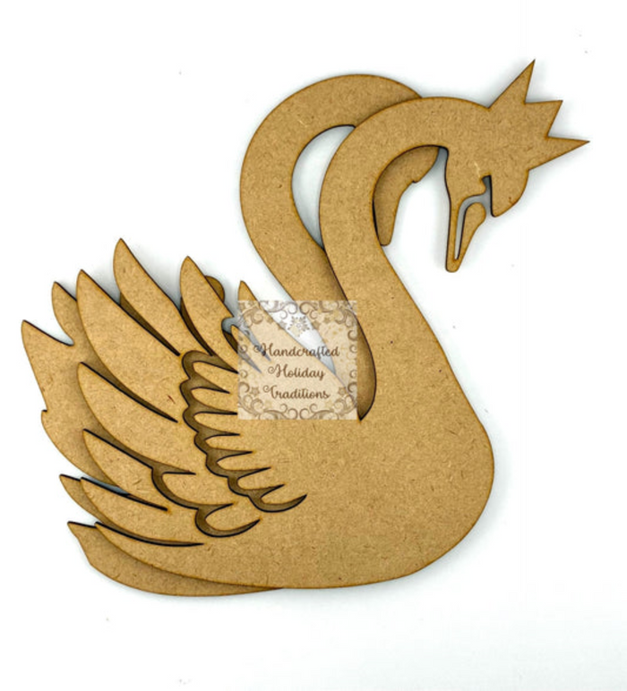 Handcrafted Holiday Traditions MDF Swan Ornament 7 in Craft Blank Base
