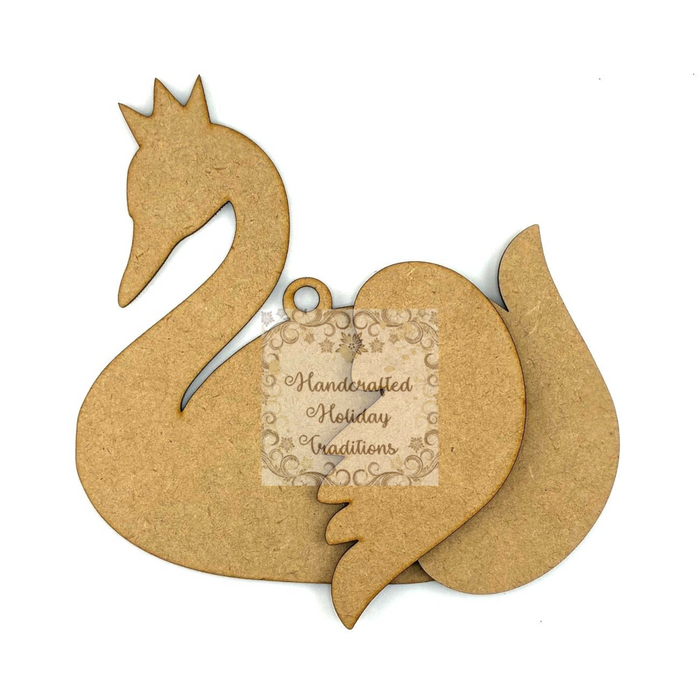 Handcrafted Holiday Traditions MDF Swan Ornament