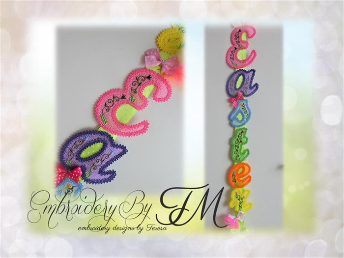 Happy Easter FSL / 11 FSL letters / 5x7 hoop