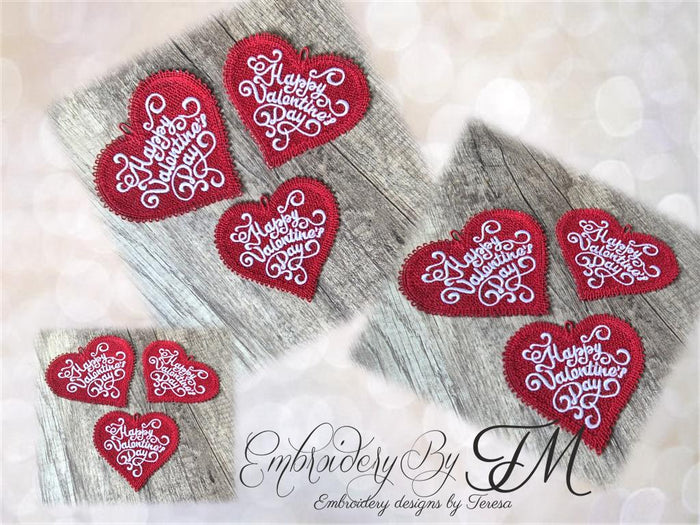 Hearts with text/ 5x7 and 4x4 hoop