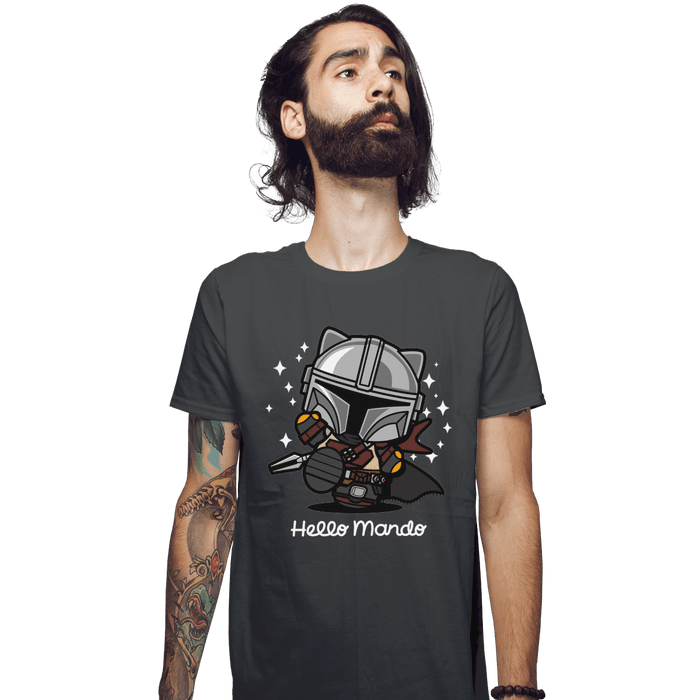 Shirts Fitted Shirts, Mens / Small / Charcoal Hello Mando