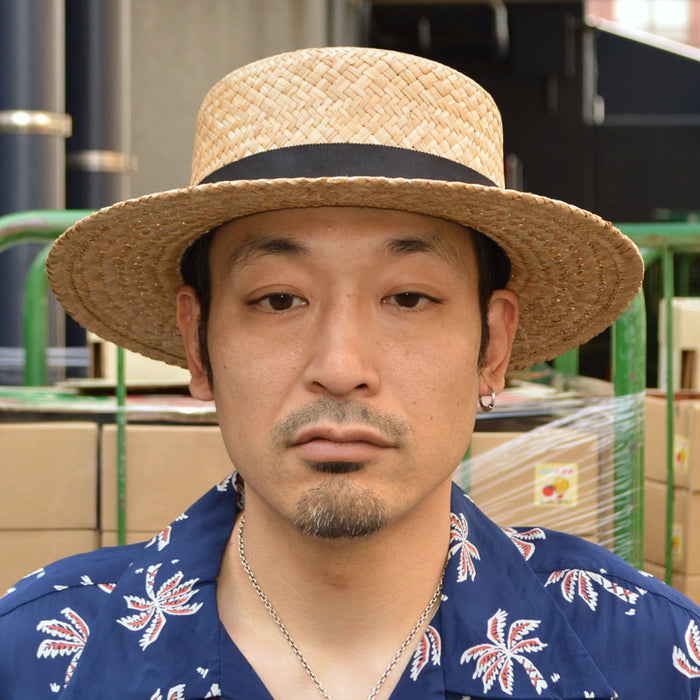 HIGHER "HO24002" YELLOW STRAW BOATER