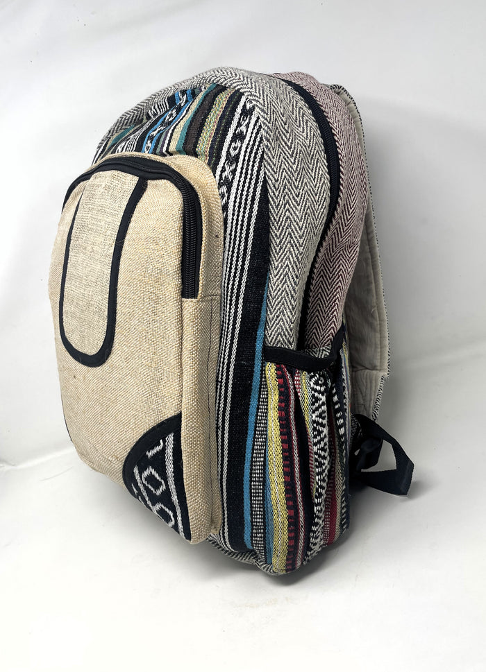 Himalayan All Natural Handmade Pure Hemp Laptop Large Backpack for Men or Women
