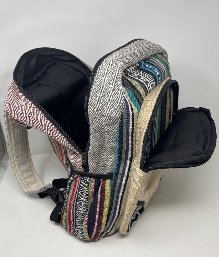 Himalayan All Natural Handmade Pure Hemp Laptop Large Backpack for Men or Women