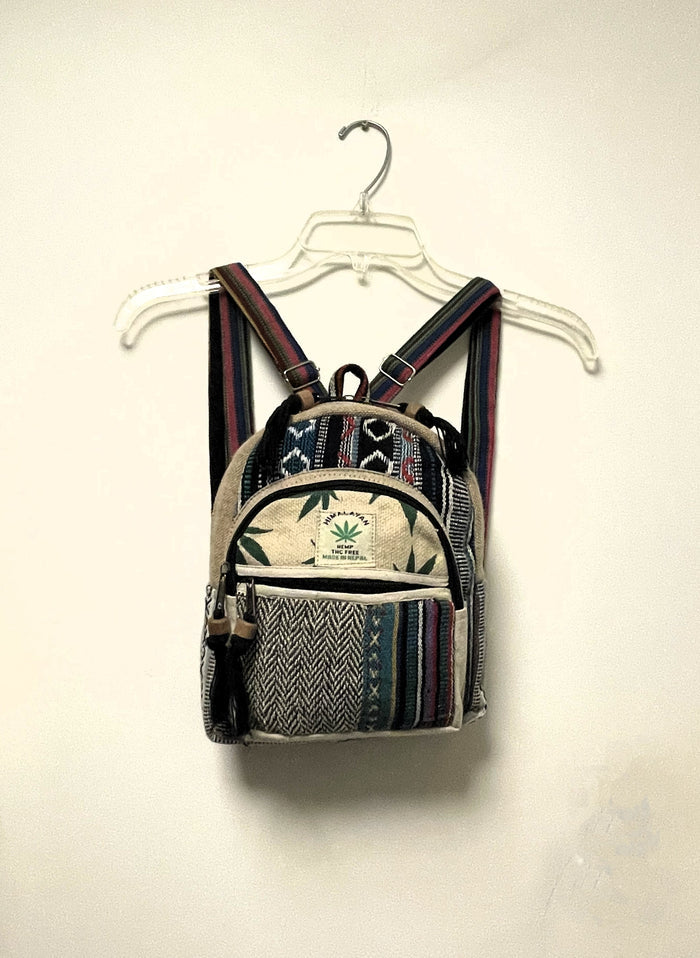 Himalayan Pure Hemp Mini Backpack with Tassels