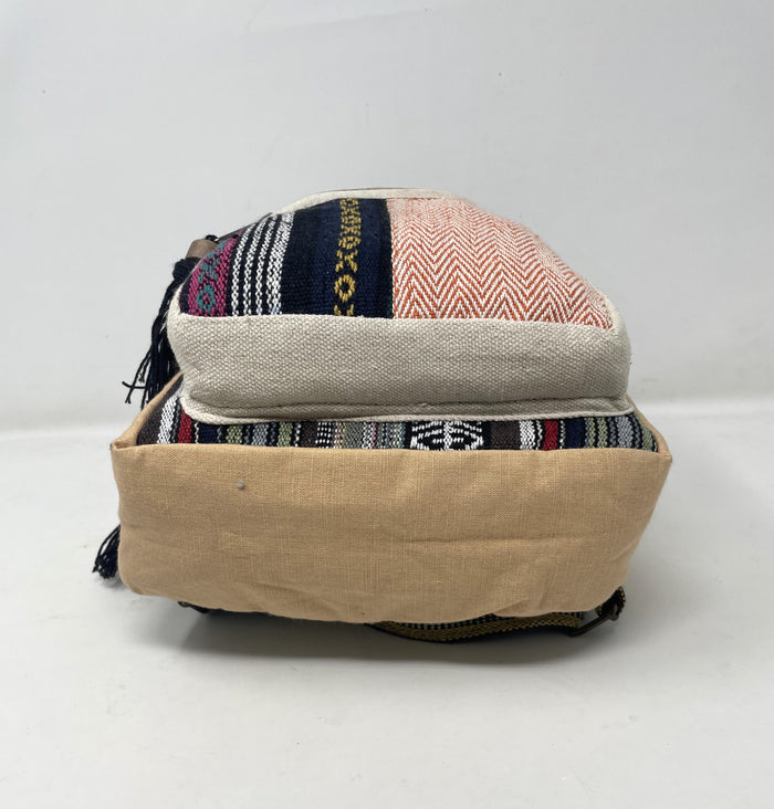 Himalayan Pure Hemp Mini Backpack with Tassels