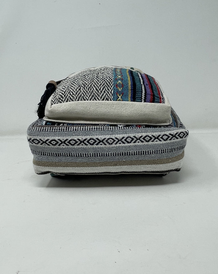 Himalayan Pure Hemp Mini Backpack with Tassels