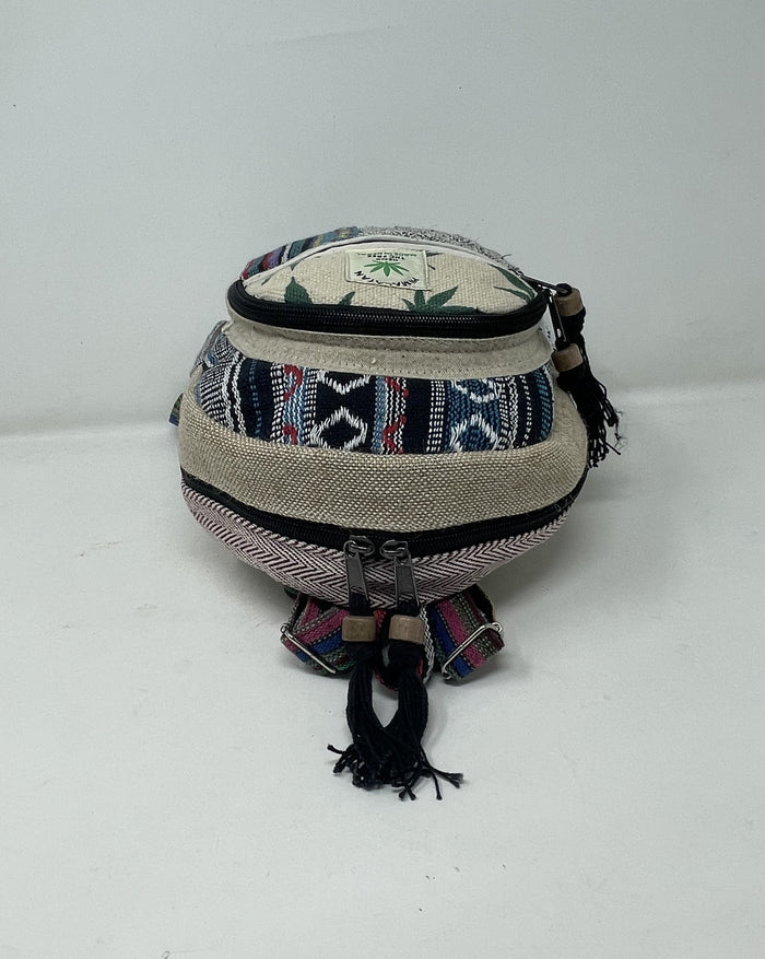 Himalayan Pure Hemp Mini Backpack with Tassels