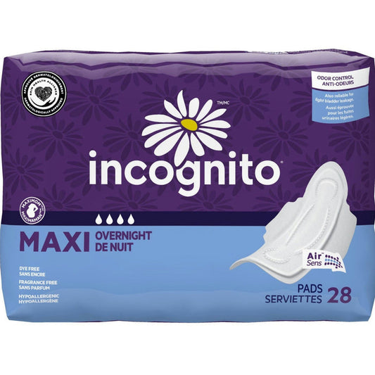 Incognito Maxi Pad with Wings, Overnight - MCX-214-Pack - LL Medico
