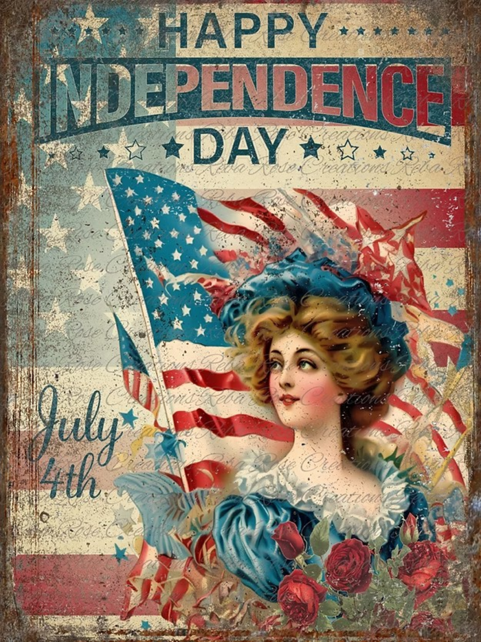 Independence Day Rice Paper by Reba Rose Creations