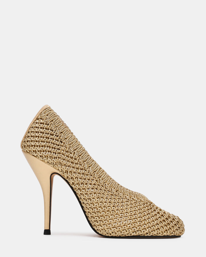 JULIETTE-WOVEN Champagne Split Toe Tabi Women's Heels | Steve Madden