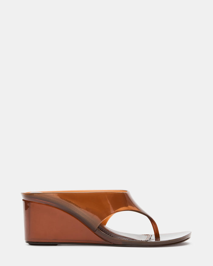 JULISSA Brown Jelly Thong Wedge Women's Sandal | Steve Madden