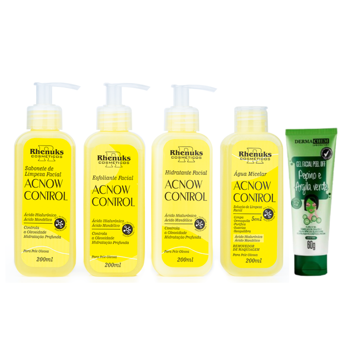 Kit Skincare Acnow Control + Gel Peel Pepino e Argila Verde Dermachem