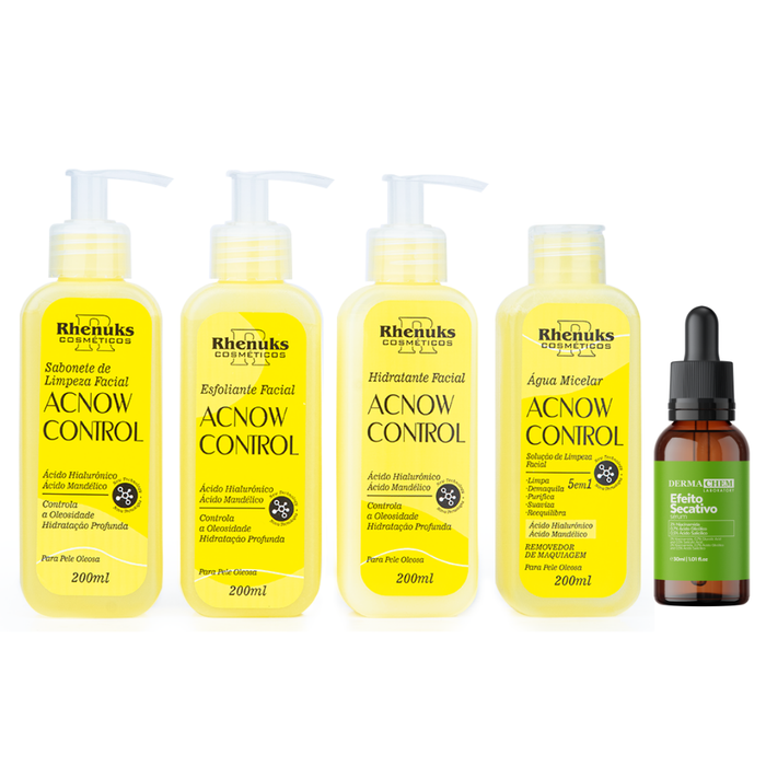 Kit Skincare Acnow Control Rhenuks + Sérum Efeito Secativo Dermachem