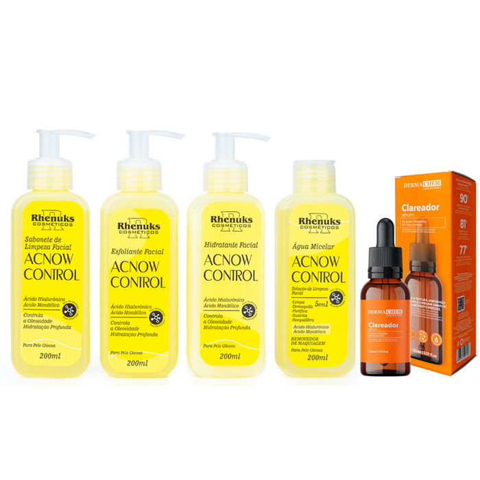 Kit Skincare Acnow Control + Sérum Clareador Dermachem