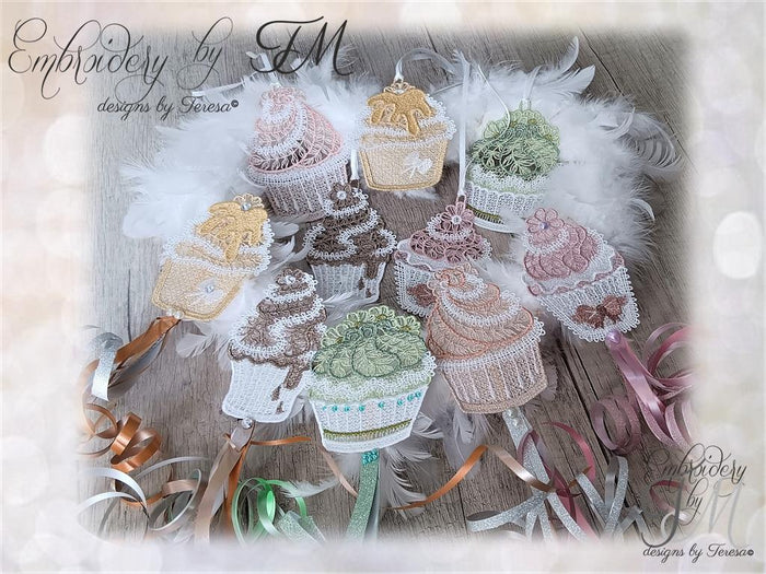 Large set Cupcakes FSL/4x4 hoop/two variations