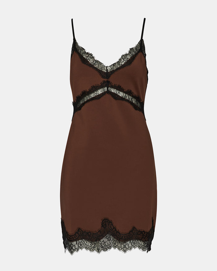 LAURINE DRESS SHAVED CHOCOLATE