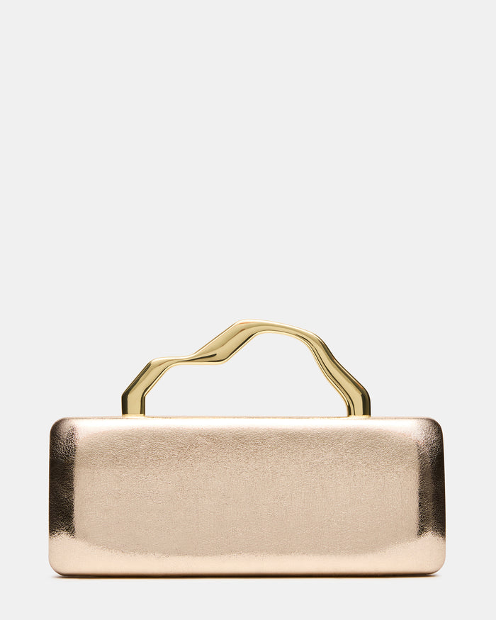 LEENA Bag Gold Wavy Metal Clutch Handbag | Steve Madden
