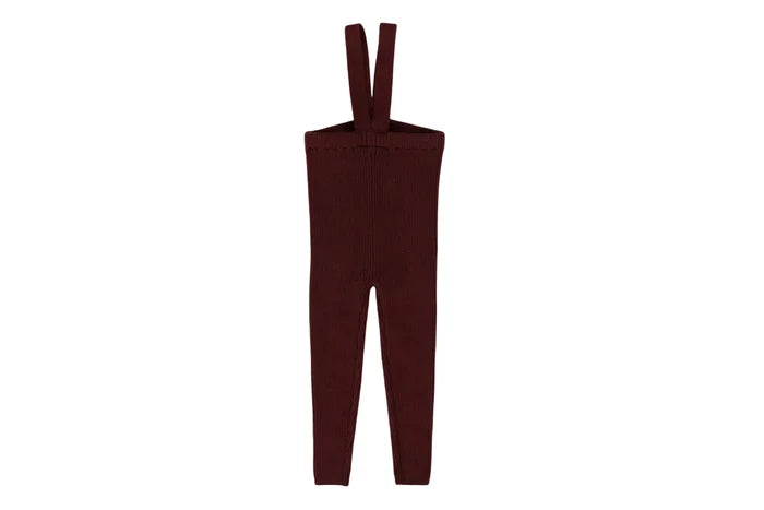leggings knit suspender - burgundy
