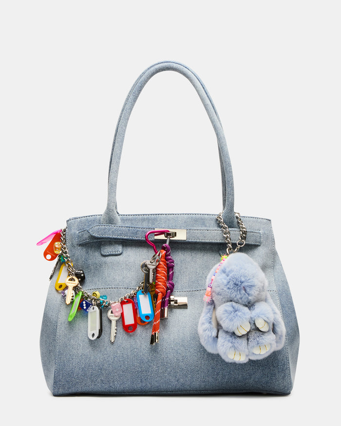LEILANI Denim Charms Expandable Tote Handbag | Steve Madden