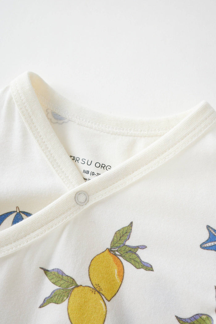 Lemon Organic Short-Sleeve Kimono Onesie