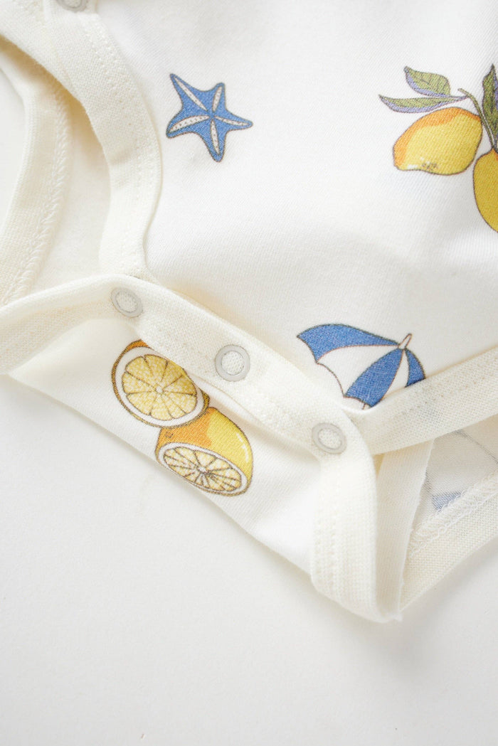 Lemon Organic Short-Sleeve Kimono Onesie