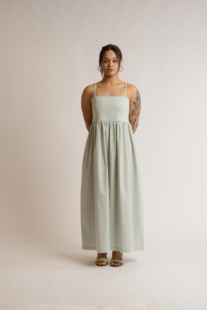 Light Mint Seersucker Full Jumper