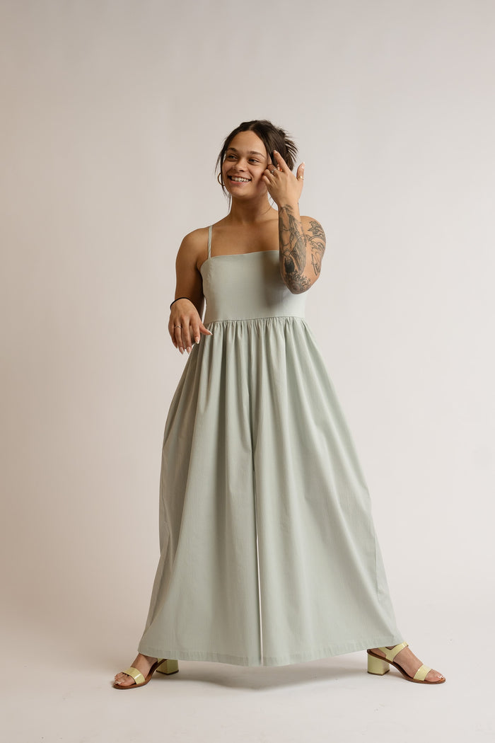 Light Mint Seersucker Full Jumper