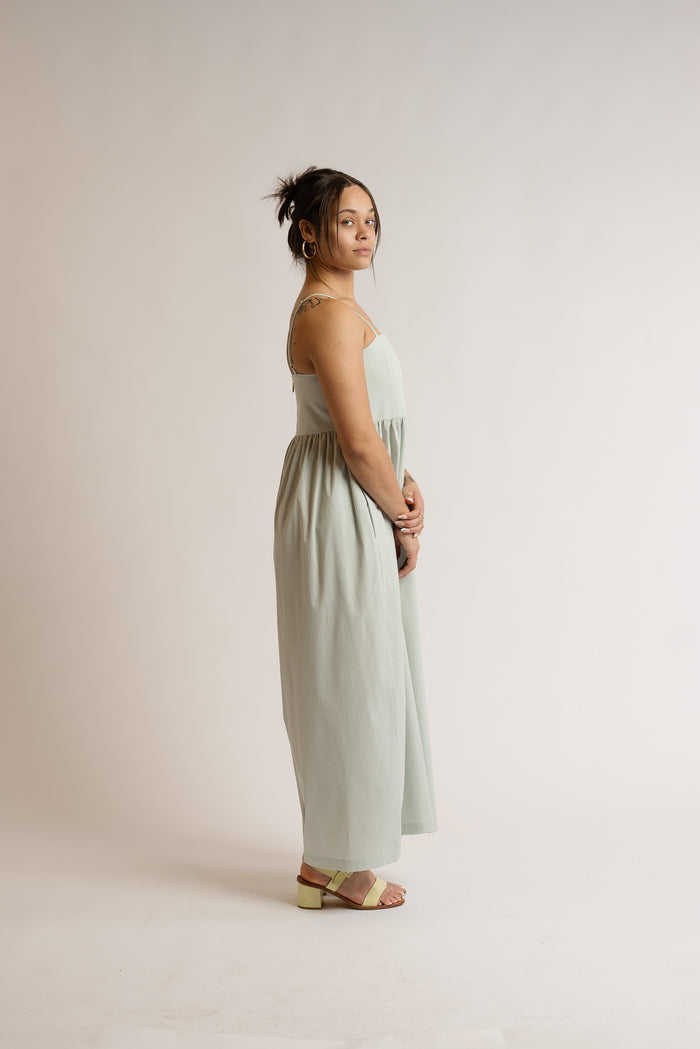 Light Mint Seersucker Full Jumper