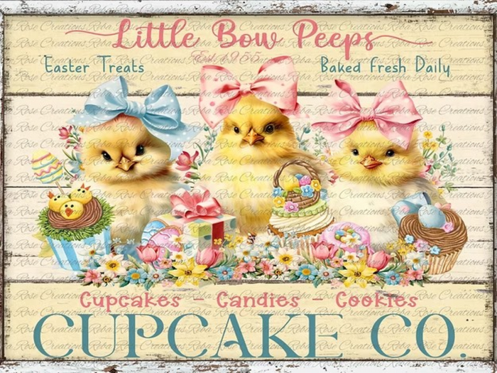 Little Bow Peeps Rice Paper by Reba Rose Creations
