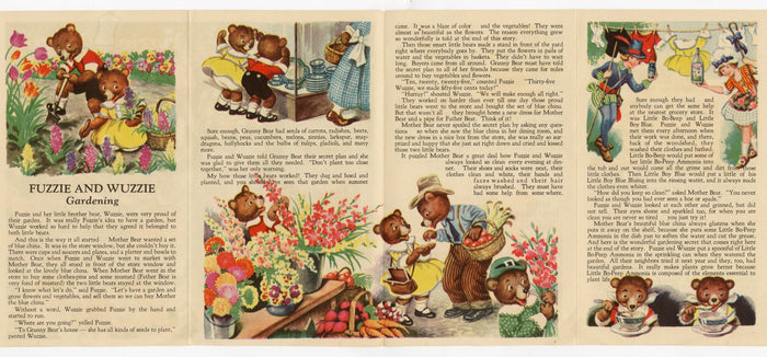 Little Boy Blue & Little Bo-Peep Cleaning Advertisement, Gardening, Fuzzie & Wuzzie