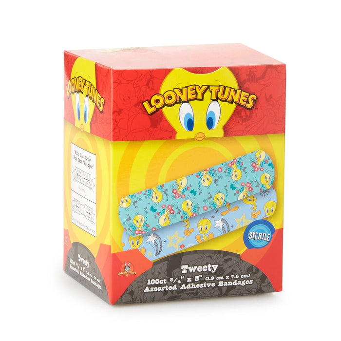 Dukal Looney Tunes Stat Strip Tweety Design Adhesive Strip, ¾ x 3 Inch