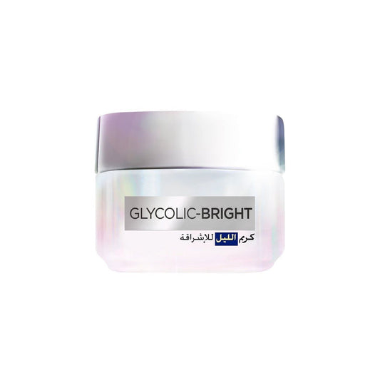 L'Oreal Glycolic Bright & Glowing Facial Night Cream, 50ml - Makkah Pharmacy