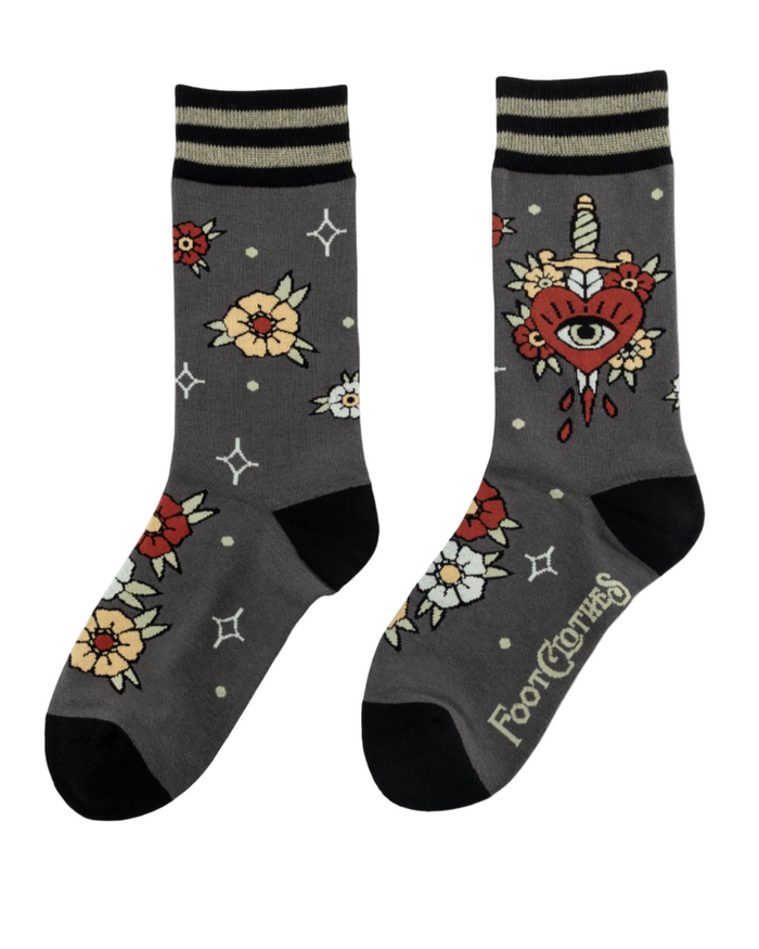 Love Hurts socks by Footclothes sold by Le Monkey House
