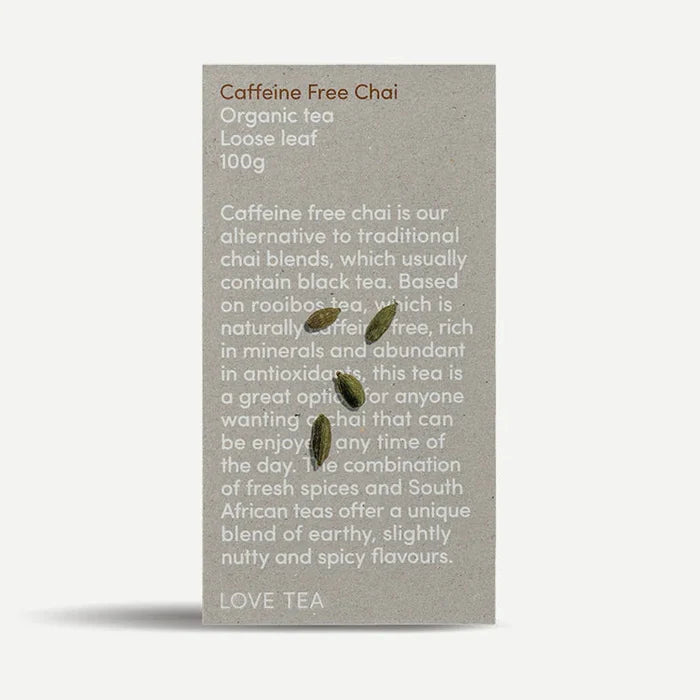 Love Tea Organic Loose Leaf Tea 100g - Caffeine Free Chai