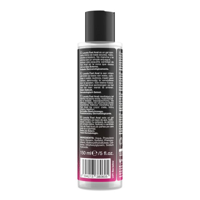 Lubrifiant anal LUXURIA Feel Anal, pe bază de apă, cu efect de lungă durată, testat dermatologic, 150 ml