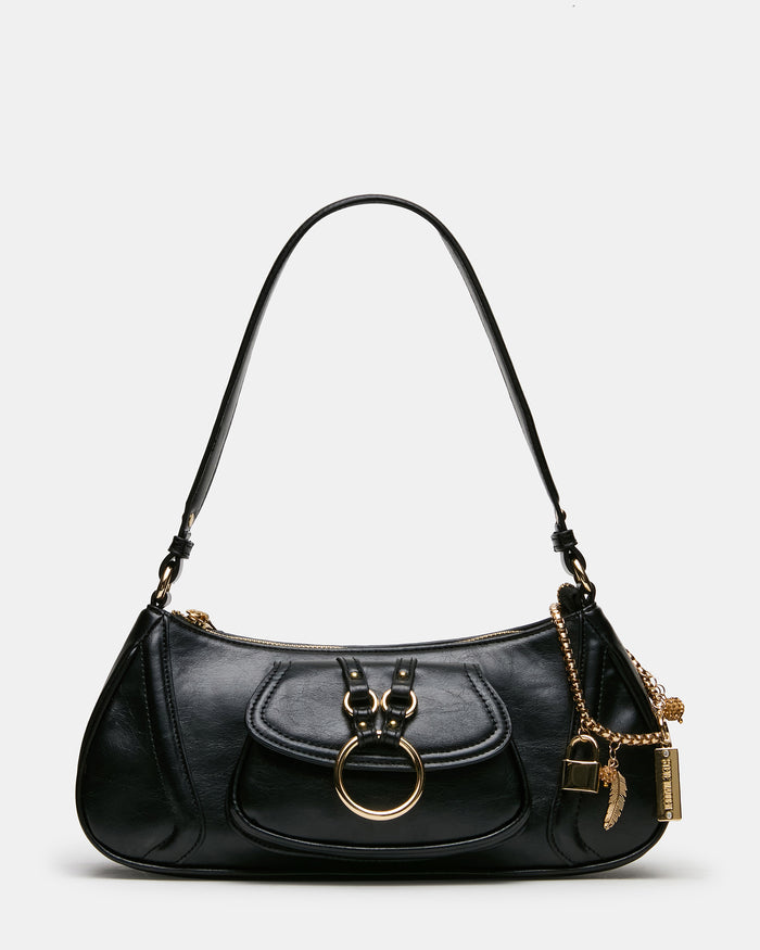 LUXXAR Bag Black Shoulder Strap Boho-Inspired Handbag | Steve Madden