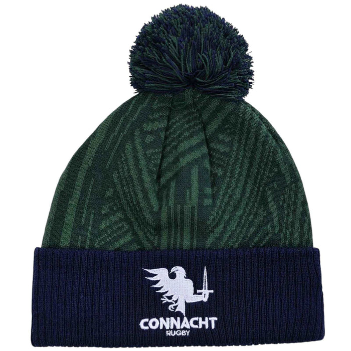 Macron Connacht Rugby 2025/26 Adults Pom-Pom Beanie Hat Front View