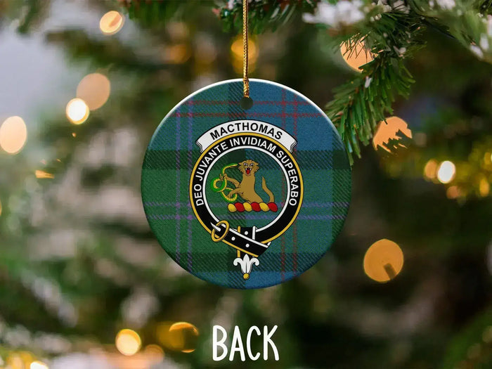 MacThomas Clan Crest Tartan Christmas Ornament