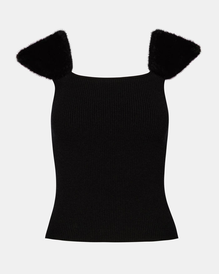 MADELYN SWEATER TOP BLACK