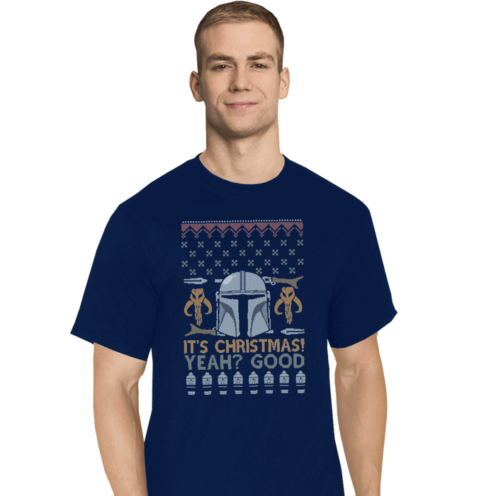 Shirts T-Shirts, Tall / Large / Navy Mandalorian Christmas
