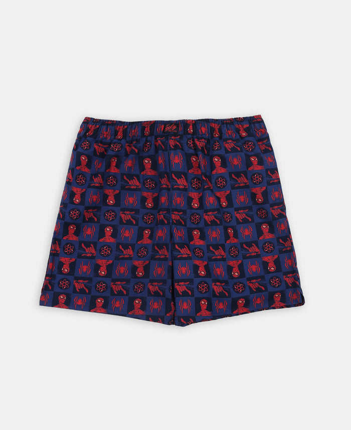 Marvel Avengers Super Combed Cotton Printed Boxer Shorts with Side Pockets - Navy & Black (Pack of 2)
