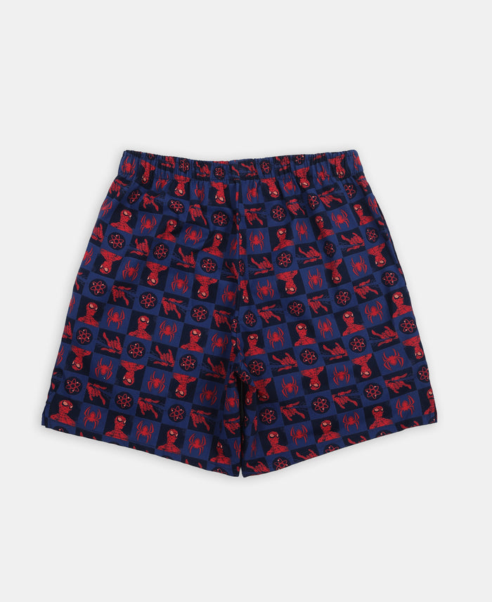 Marvel Avengers Super Combed Cotton Printed Boxer Shorts with Side Pockets - Navy & Black (Pack of 2)
