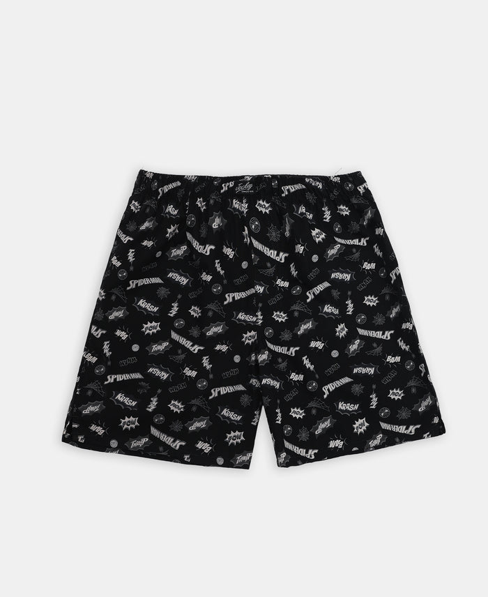 Marvel Avengers Super Combed Cotton Printed Boxer Shorts with Side Pockets - Navy & Black (Pack of 2)