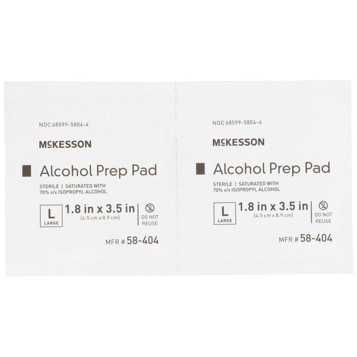 McKesson Alcohol Prep Pads, Large, Sterile, 1.8" x 3.5"