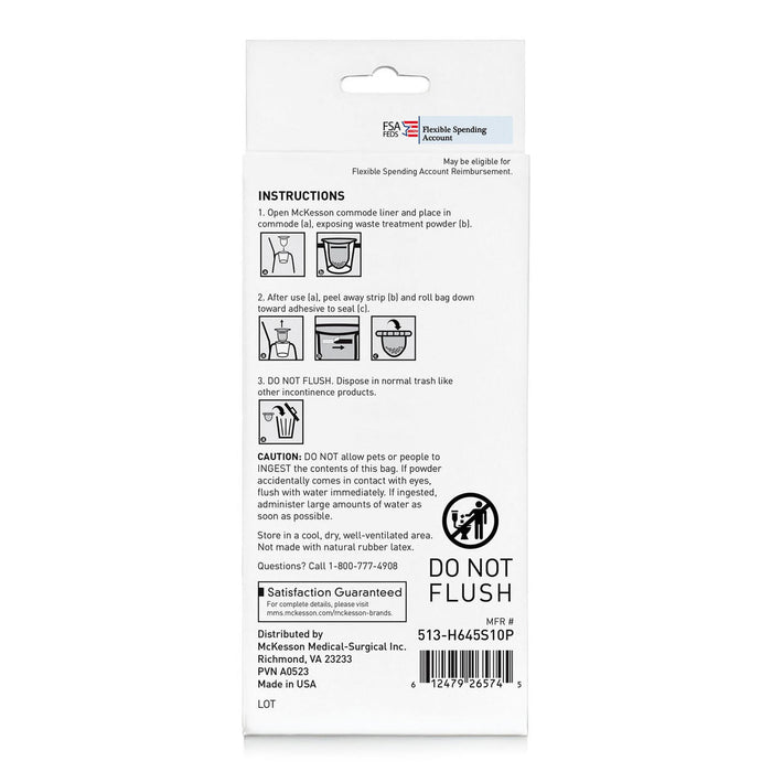 McKesson Commode Liners - 513-H645S10P-Box - LL Medico